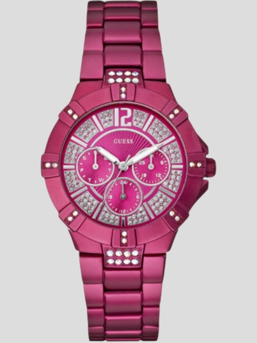Guess Vista W11624L4 Vibrant Pink/Fuchsia Lightweight Aluminum Watch